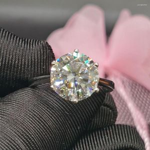 Cluster ringen klassieke trouwring voor vrouw 11 mm 5ct vvs graad d kleur moissanite 925 zilver kan doorgaan met diamanten testen