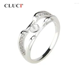 Cluster ringen cluci real sivlver 925 vrouwen voor verloving sieraden sterling zilveren zirkon parelring montage sr1040SB