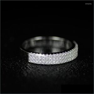 Bagues De Grappe Bagues De Grappe 925 Sier Diamant Pour Femme Couple Bague De Fiançailles Papillon Mariage Nez Bijoux Sile Luxe Drop Deliver Dhvkw