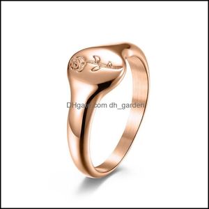 Bagues De Grappe Bagues De Grappe Bijoux De Mariage Romantique Pour Les Femmes En Acier Inoxydable Fleur Filles Pvd Plaqué Or Rose Signet Étanche D Dh3Y9