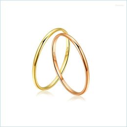 Anillos de racimo Anillos de racimo Sinya Au750 18K Real Sólido Oro puro Clásico Amante de moda Pareja Anillo Regalo para niñas Mujeres Damas Mamá Dhs9P