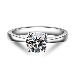 Clusterringen Cmajor Sterling Silver Synthetische Diamant-sieraden Elegant Temperament 14ct Wit Witte vierkant Zirkon Klassieke Ring voor vrouwen