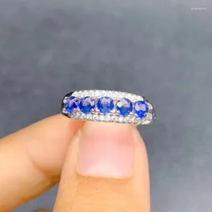 Cluster Ringen CoLife Sieraden 925 Zilver Blauwe Saffier Ring Voor Kantoor Vrouw 5 Stuks Natuurlijke Brithday Gift Vrouw