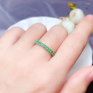 Cluster Rings Colife Jewelry 925 Silver Emerald Ring For Office Woman 13 stuks 2mm Natural Gift Brithday