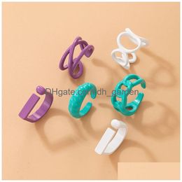 Anillos de racimo Colorf Conjuntos de anillos de resina acrílica para mujeres Ins Flores bonitas Mariposa Hecho a mano Joyería de fiesta con cuentas Drop Dhgarden Dhywl