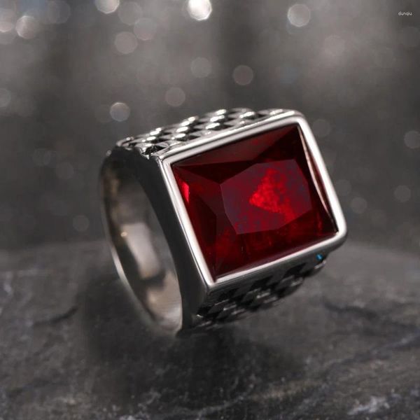 Anillos de racimo fresco grande antiguo cristales rojos piedra mujeres hombres punk misterio apertura joyería de dedo