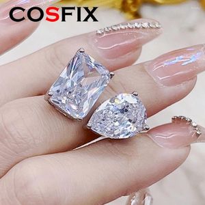 Cluster ringen cosfix d kleur vrouwen moissanite ring s925 zilveren stralend gesneden voor luxe 3ct peer