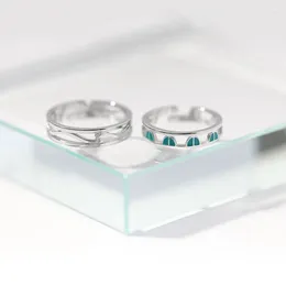 Anéis de cluster casal para mulheres homens abertura ajustável linha azul simples moda punk namorada dia dos namorados presente jóias boyulige