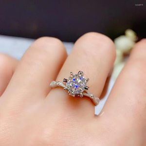 Cluster ringen knetterende Moissanite edelstenen ring voor vrouwen sieraden verloving Wedding Real 925 Silver Birthday Gift Style