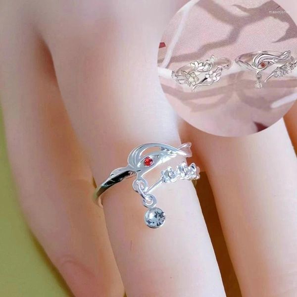 Anillos de racimo Anime creativo Tian Guan Ci Fu Anillo Cielo Bendición oficial Hua Cheng Xie Lian Regalo de joyería de pareja ajustable