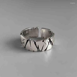 Clusterringen Creatief Bos Hartvormig Rotssteen Wijsvinger Zilver Kleur Verstelbaar Voor Vrouwen Mode Koreaanse Sieraden