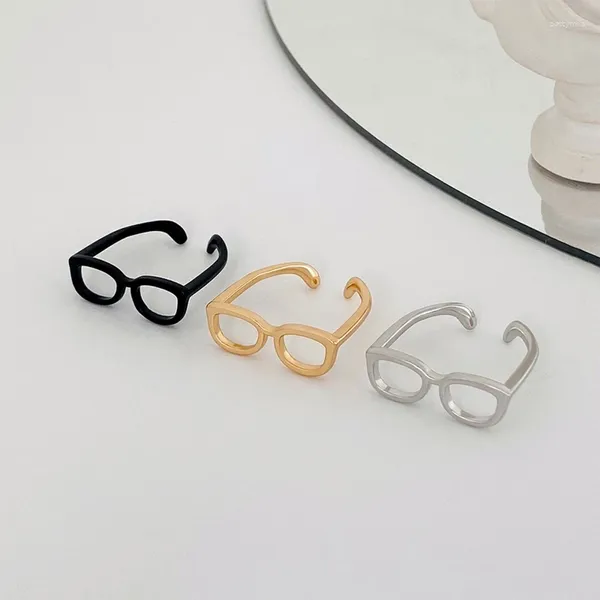 Cluster anneaux de lunettes créatives ouvertes anneau pour les femmes drôle de doigt réglable mini-bijoux girs gif