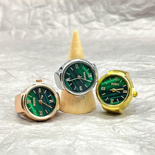 Cluster anneaux Créativité Green Surround vintage punk élastique stretchy quartz watch women homme cool finger couple bijoux