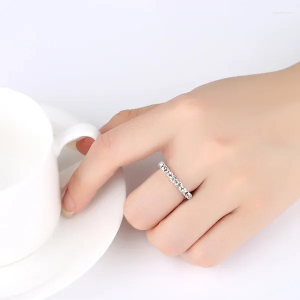 Bagues de cluster cristal incrusté doigt élastique élastique bague bijoux décor promesse amitié fiançailles pour les femmes