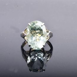 Anillos de racimo CSJ Piedra grande 13ct Anillo de amatista verde Corte ovalado 13 18 Plata de ley 925 Piedra preciosa natural Joyería fina para mujer Regalo de niña