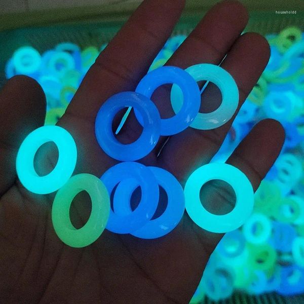 Anillos de racimo Linda joyería fluorescente luminosa Piedra de cristal Resplandor en la banda de anillo de dedo oscuro Fiesta de Halloween