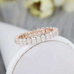 Clusterringen Cxsjeremy Solid 14K Rose Gold Ovaal Cut Engagement Ring Vintage Volledig stacking Bruidsbelofte Verjaardag cadeau 220922