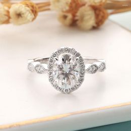 CxsJeremy Solid14K 585 Or Blanc Coupe Ovale 6 8mm 1.5ct Moissanite Bague De Fiançailles Pour Les Femmes Cadeau D'anniversaire De Mariée