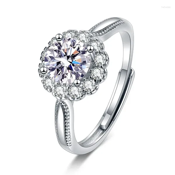 Cluster Ringe CYJ Europäische S925 Sterling Silber CZ Große Sonnenblume Finger Ring Einstellbar Für Frauen Geburtstag Party Hochzeit Geschenk Schmuck