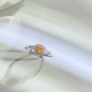 Clusterringen CZZL2024 Gele Diamanten 0,195 ct Massief 18K Goud Vrouwelijke Diamanten Bruiloft Verloving Voor Vrouwen Fijne Geschenken