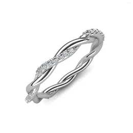 Cluster Ringen Daisini 2023 30 Stuks D Kleur Moissanite Diamond 925 Zilveren Bruiloft Eternity Ring Band Sieraden Cadeau Voor Vrouwen