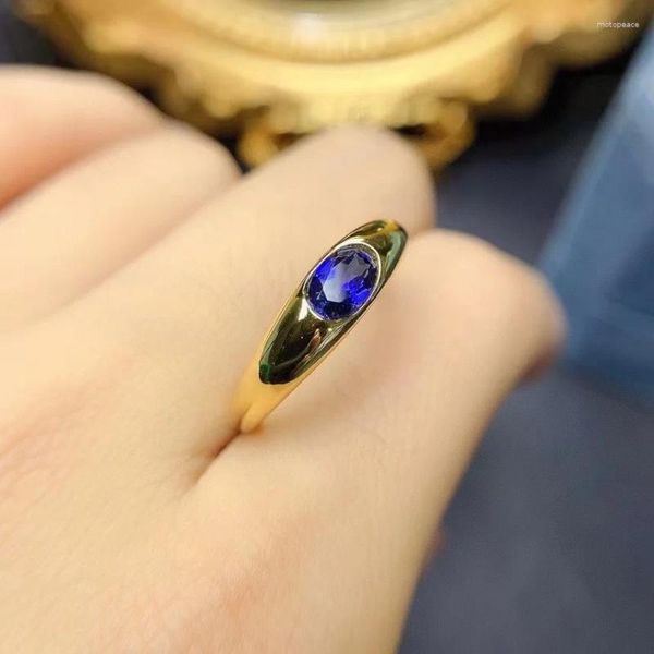 Bagues de cluster Design Sapphire Ring pour un usage quotidien 4mm 5mm 0.5ct cadeau en argent naturel femme
