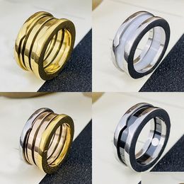 Clusterringen Designer merk Ceramic Ring White Black Sieraden Sier Gold Never Fade Band Classic Premium Accessoires Exclusief met E DHMLV