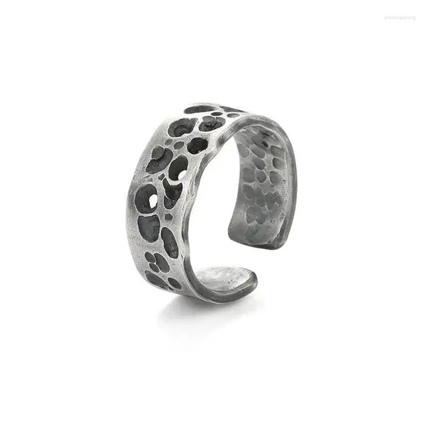 Cluste Rings Designer Original Thai Silver Handmade Custom Hole ouvrir la personnalité d'anneau réglable Retro Bijoux pour hommes