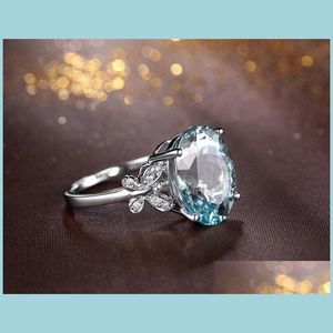 Clusterringen Diamon Topaz Ring Crystal Butterfly Rings Betrokkenheid Wedding Sieraden Women Fashion 080295 Drop levering DHTCG
