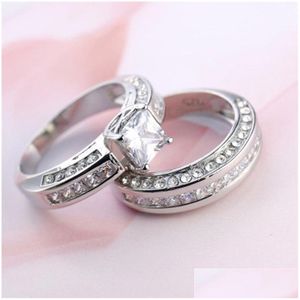 Cluster Ringen Diamant Sets Verlovingsring Voor Vrouwen Kristal Mode-sieraden Zal En Sandy Drop Levering Dhw6T