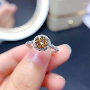 Clusterringen Diwenfu Solid 925 Sterling Silver Topaz Ring For Women Anillos de Real Jewelry Yellow Gemstone Wedding Box