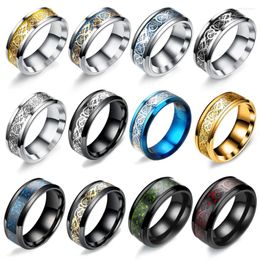 Cluster Ringe Drop Dragon Safe Edelstahl Kohlefaser Liebhaber Männer Ehering Modeschmuck ZubehörGeschenk