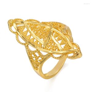 Cluster Ringen Dubai Sieraden Goud Kleur Ring Voor Vrouwen Meisje Arabisch Afrika India/Ethiopische/Nigeriaanse Mama Vrouw Geschenken