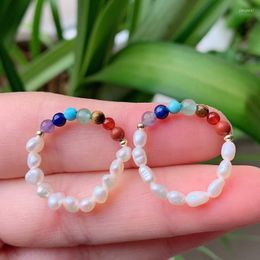 Anillos de racimo elegantes joyas de fiesta de bodas perlas de agua dulce natural para mujeres pequeños chakra chakra cuarzo amatista cristal