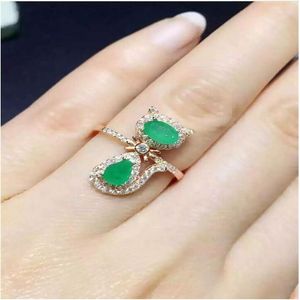 Cluster Ringen Emerald Ring Natuurlijke Echte 925 Sterling Zilver 4 6mm Fijne Sieraden