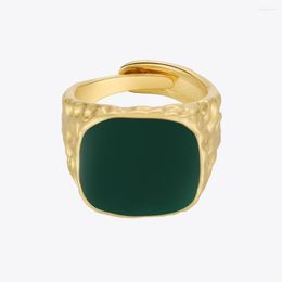 Clusterringen Enfashion in For Women Anillos Mujer Square Ring Gold Color Fashion sieraden Cocktail Groothandel R224169