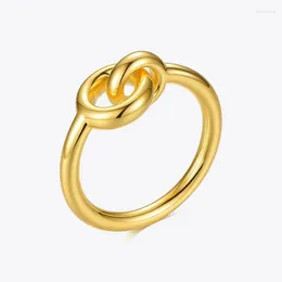 Cluster Ringen ENFASHION Interlock Voor Vrouwen 2023 Goud Kleur Geometrische Cirkel Ring Mode-sieraden Vriend Geschenken Anillos Mujer R204052