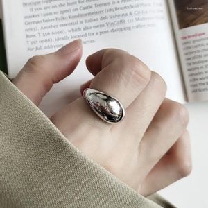 Clusterringen Europa en de Verenigde Staten Zilverkleurige metalen muts Vrouwelijke ring INS-stijl Mode Open vingerpaaraccessoires