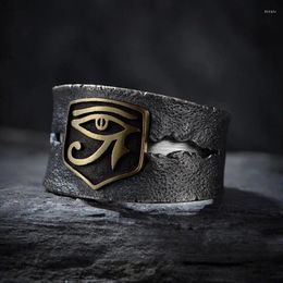 Cluster anneaux européens et américains Ring Fashion Brand Hip Hop Horus Eye of God Retro Personalité Open Jewelry Wholesale