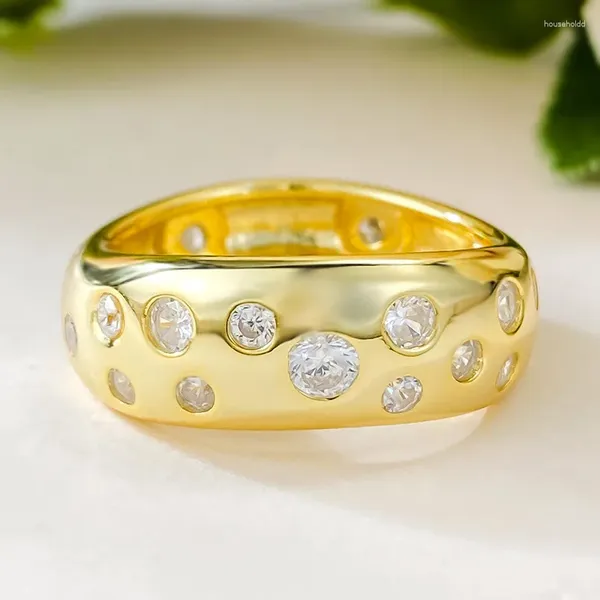 Cluster anneaux européens et américains S925 argent plaqué ins style ciel star ring collection romantique