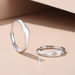 Cluster Ringen Europese S925 Sterling Zilveren Paar Vinger Ring CZ Ridder Voor Vrouwen Verjaardagsfeestje Gift Fijne Sieraden