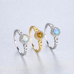 Cluster-Ringe, europäischer Vintage-Mikro-Set, Zirkon-Opal, S925-Silberring, Schmuck, Charm-Anhänger für Frauen, plattiert, 18 Karat Gold, Luxus-Ring für Frauen, Hochzeit, Party, Valentinstag, Chr