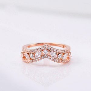 Cluster Rings Factory Groothandel Sparkling Marquise Double Wishbone Band Fit sieraden Betrokkenheid Wedding Liefhebbers Fashion Ring