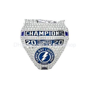 Bagues de cluster FanscollectionTampa Bay Lightning 2004 Champions de hockey sur glace Championnat de l'équipe Bague Sport Souvenir Fan Promotion Cadeau W Dhsb2