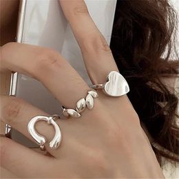 Anéis de cluster moda ajustável amor coração anel de dedo para mulheres meninas festa punk hiphop jewlery presentes acessórios jz832