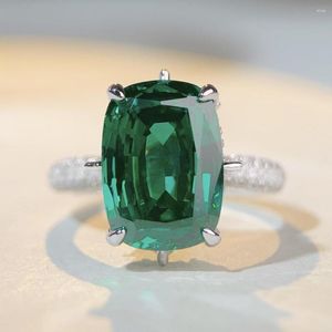 Cluster ringen mode gekleurde zirkoon stralingssneden Solitaire Wedding Promise Ring Dames Silver 925 voor vrouwen