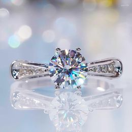 Cluster Ringe Mode Krone 1 D Farbe Moissanit mit GRA Zertifikat Ring für Frauen 925 Sterling Silber Verlobung Hochzeit Feiner Schmuck