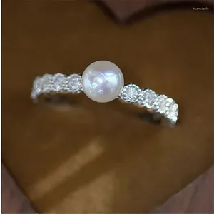 Cluster Ringen Mode Kristal Parel Kraal Vinger Ring Voor Vrouwen Meisjes Minimalistische Dainty Party Y2K Zoete Sieraden Geschenken Jz734