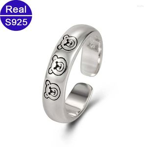 Bagues de cluster Mode Mignon Modèle Animal S925 Bijoux fins Taille réglable Réel 925 Bague en argent pour dames filles cadeau d'anniversaire goutte