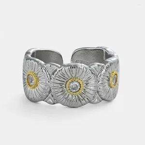 Cluster Rings Fashion Daisy Flower Opening Ring for Women Men Gepersonaliseerde trendy verstelbare vingerverklaring sieradenfeestjes geschenken
